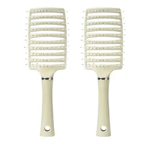 2Counts Portable Unisex Deep Massage Comb, Anti-Knot Curl Hair Care Tool, Efficient Design, Home Use Scalp Care Brush, Salon Professional Static Hair Detangler
