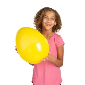 14" Fillable Yellow Plastic Easter Eggs - 6 Pc.