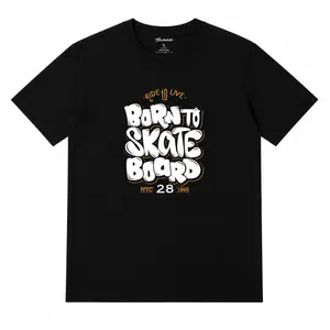 Men’s Born To Skate Graphic T-Shirt Oversized Streetwear Tee Casual Skateboard 100% Cotton Shirt for Men Women