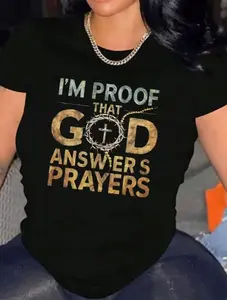 God Answers Prayers Shirt - Christian Testimony Tee, Faith Based Inspirational Top, Jesus Cross Religious Gift,Regular length T-shirt for casual daily wear. Casual style. Suitable for all seasons.