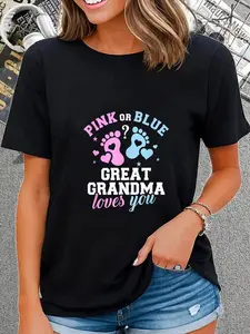 cotton Gender reveal great grandma T-Shirt casual Fashion graphic tees
