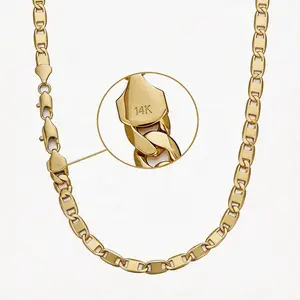 14K Gold-Plated 6mm Figaro Chain Necklace for Men & Women – 6mm wide, 20/24" Italian-Style Link, Tarnish-Free Nanocoating, Hypoallergenic | Hip-Hop & Everyday Layering Jewelry, Perfect Gift