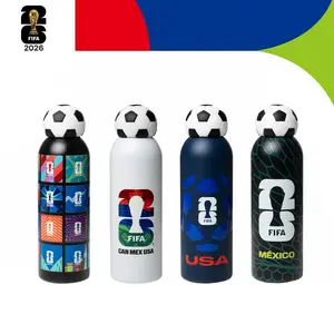 FIFA World Cup 26 Water Bottle, Official Licensed 27oz/800ml Stainless Steel Insulated Sports Bottle with Soccer Ball Lid, Double-Wall Vacuum Flask, Soccer Fan Gift for Men Women Kids - USA Mexico Host Cities
