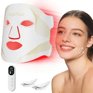 YUMNICE Red Light Therapy for Face, 8 Modes Portable Red Light Therapy Mask, 850nm Infrared & 7-Color, 2000mAh Rechargeable Remote, 288 LEDs, Timing Function, Large Capacity Full-Size  Gift Radiant Skin Repair Daily Facial Treatment  Lightweight