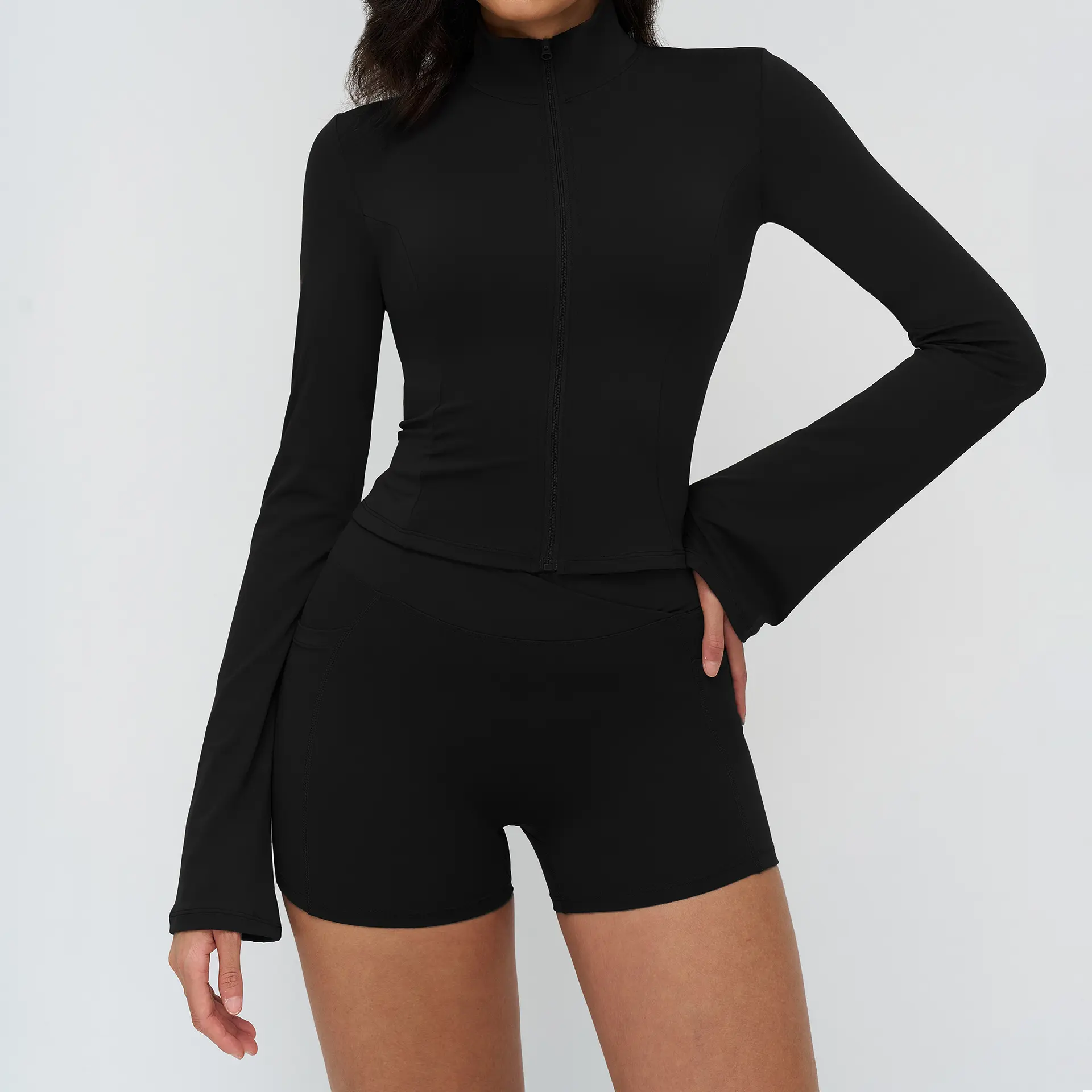 4518 jacket+2030 shorts   premium black