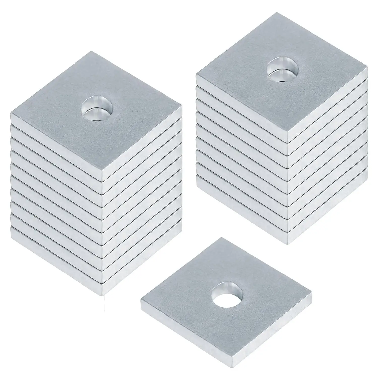 20 Pack Square Strut Washer Plate for 1/4" Bolt Fits 1-5/8" Strut Channel | 7/32" Thick