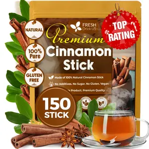 FreshDrinkUS, Premium 150+ Cinnamon Dried Sticks, Whole Sticks, 100% Natural & Pure Cinnamon Inner Bark, Raw Cinnamon Spice Flavor & Strong Aroma, Cinnamon Spice Herbal Tea, Perfect for Warm Beverages