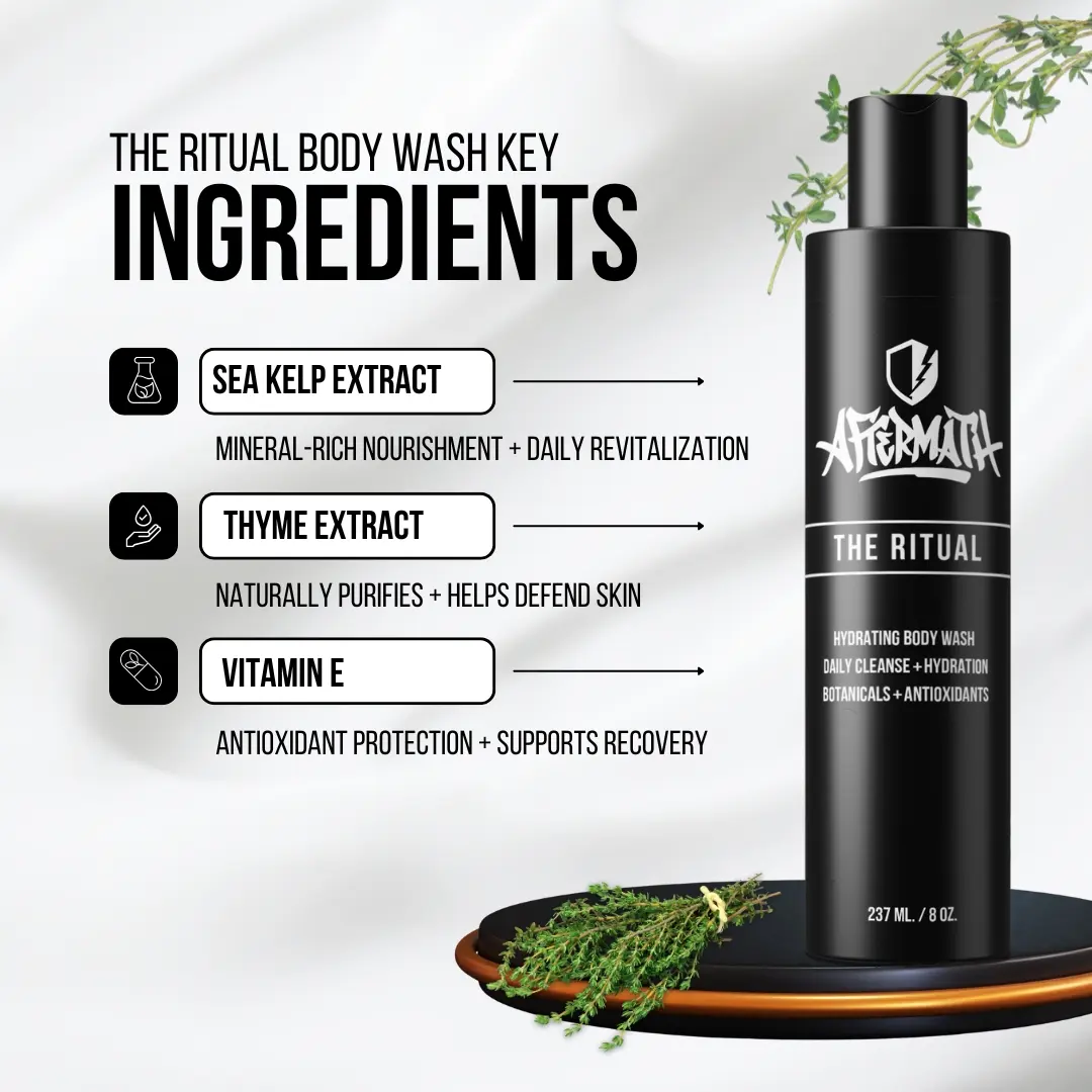 Aftermath The Ritual Body Wash, Hydrating Moisture, Bergamot Coconut Fragrance, Daily Cleanse, Sulfate Paraben Phthalate Free, Antioxidant Protection, Soothing Formula