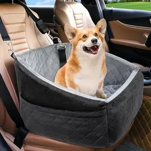 Yunpawpet Dog Car Seat for Small Dogs,Detachable Washable Dog Booster Seat Under 30lbs, Pet Car Seat Travel Bed with Storage Pockets and Dog Safety Belt-A must-have travel tool to take your dog out on Black Friday/Christmas