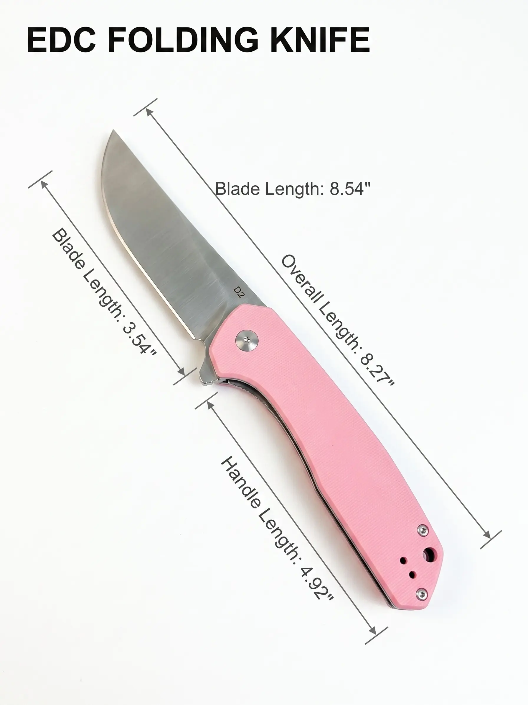 Versatile Everyday Utility Knife D2 Steel Blade G10 Handle Liner Lock Ideal for Camping Hiking EDC and Emergency Use