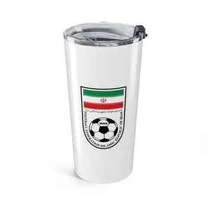 Iran Football Federation Crest 20oz Tumbler Insulated Stainless Steel Travel Cup, Iranian Soccer Fan Gift