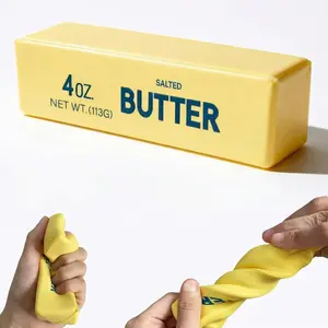 Slow Rising Butter Stress Toy for Adults, Soft Squishy Sensory Fidget, Squeeze Stretch Toy for Anxiety Relief, Calming Focus Desk Toy