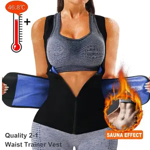 Sauna Shirt for Women, Sauna Waist Trainer, Tummy Control Compression Vest, Sauna Tank Top Workout Sauna Vest Zipper Shapewear