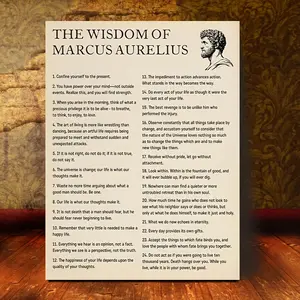 Marcus Aurelius Wisdom Canvas Art |   11.8x15.7in Vintage-Inspired Wooden Frame |   Inspirational Quotes Wall Decor for Living Room, Bedroom, Office |   Classic Text Design with Rustic Background |   No Power Needed, Living Room Decor |   Inspirational Ar