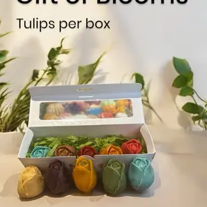 Tulips Soaps enriched with donkey milk ,jojoba oil, cocoa butter , vitamin E, mint and sweet orange essential oils.