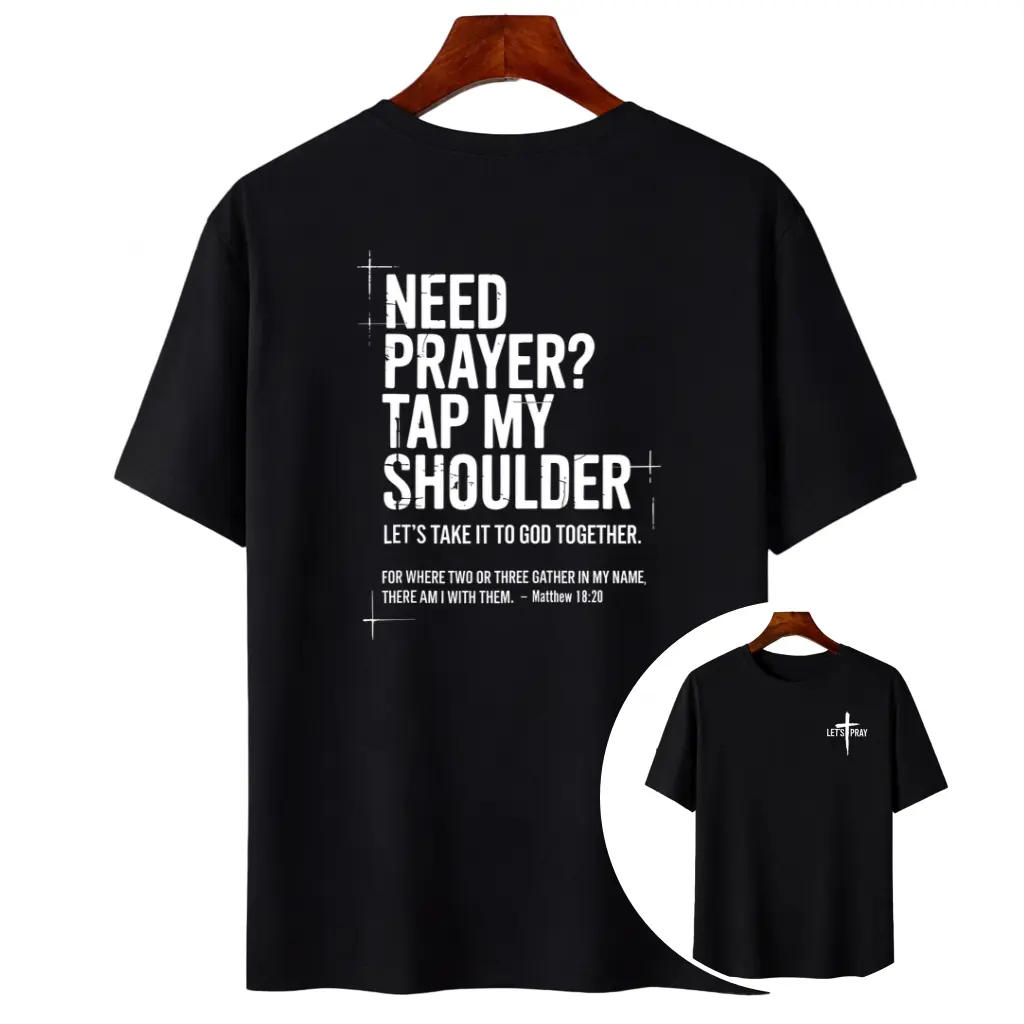 Need Prayer Hoodie - Tap My Shoulder Let’s Pray Christian Faith , Bible Verse Matthew 18:20, Religious Inspirational Fall Winter Outfit Womenswear