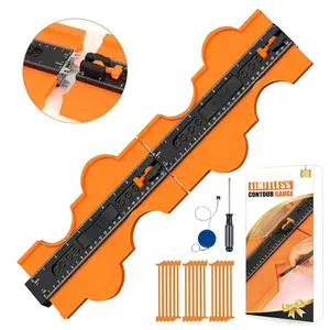 Connectable Contour Gauge with Lock, 20 Inch Profile Duplicator Tool for Tile Flooring, Laminate & Woodworking, Shape Outline Gauge for Irregular Edge Measuring, Practical Tool  for Men