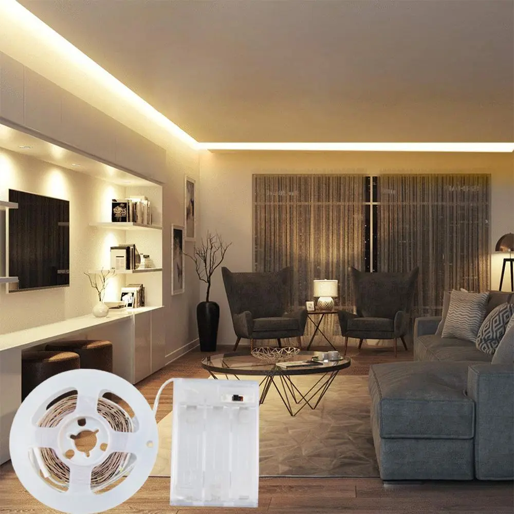2835 Warm White LED Strip Light, Battery Powered LED Strip Light, Ambient Lighting for Hallway, Party, Bedroom, Closet, Led Lighted, Stepless Dimmable Led, Interior Led Lighting