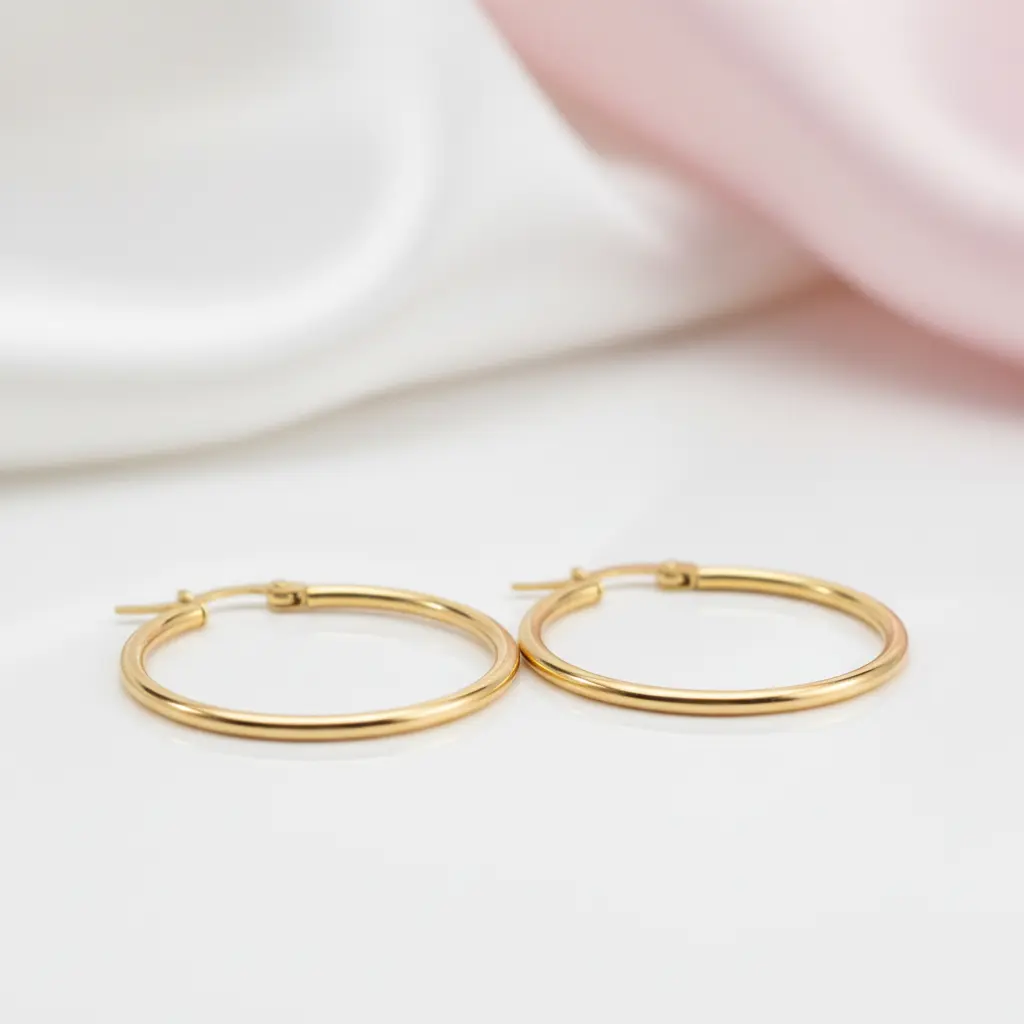 Classic 18k Yellow Gold Hoop Earrings