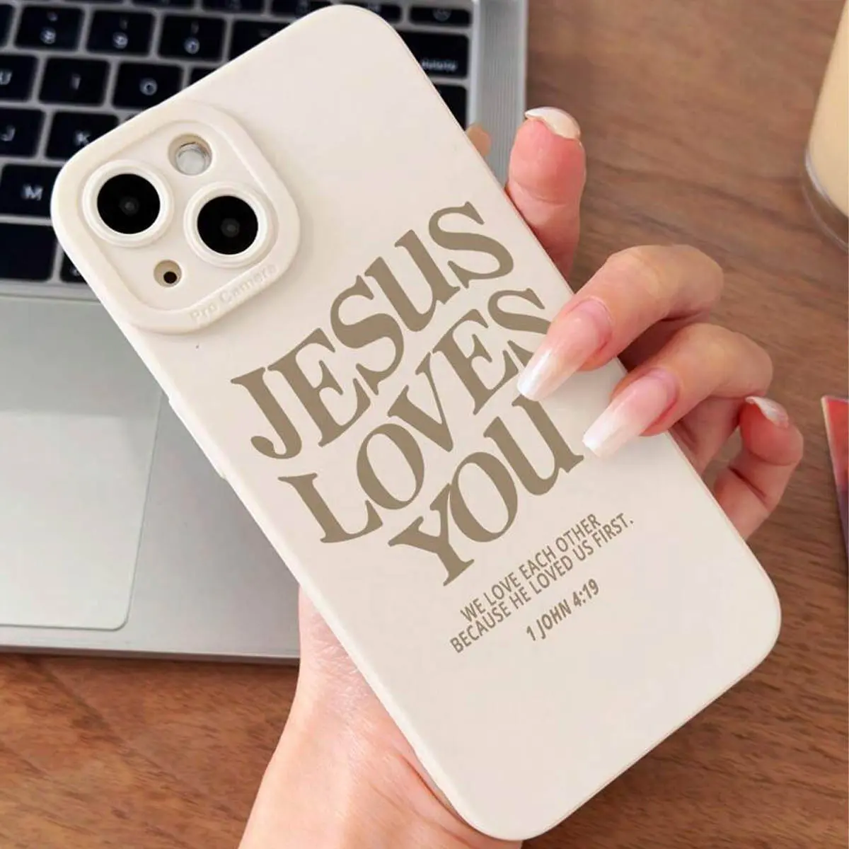 Inspirational Jesus Loves You Customized TPU Smartphone Casing - Matte Finish, Dual-Layer Protection, Camera Cover, Compatible with iPhone 11-17 Pro Max Plus, Mobile Phone Accessory