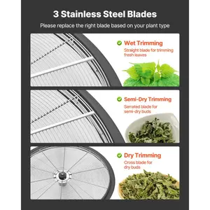 VEVOR Bud Leaf Bowl Trimmer, 24 in Manual Bud Trimmer, with Sharp Stainless Steel Blades, Visual Cutting, Wet Dry Hydroponic Cutting Machine, Twisted Spin Cut for Plants Leaves Buds Flowers