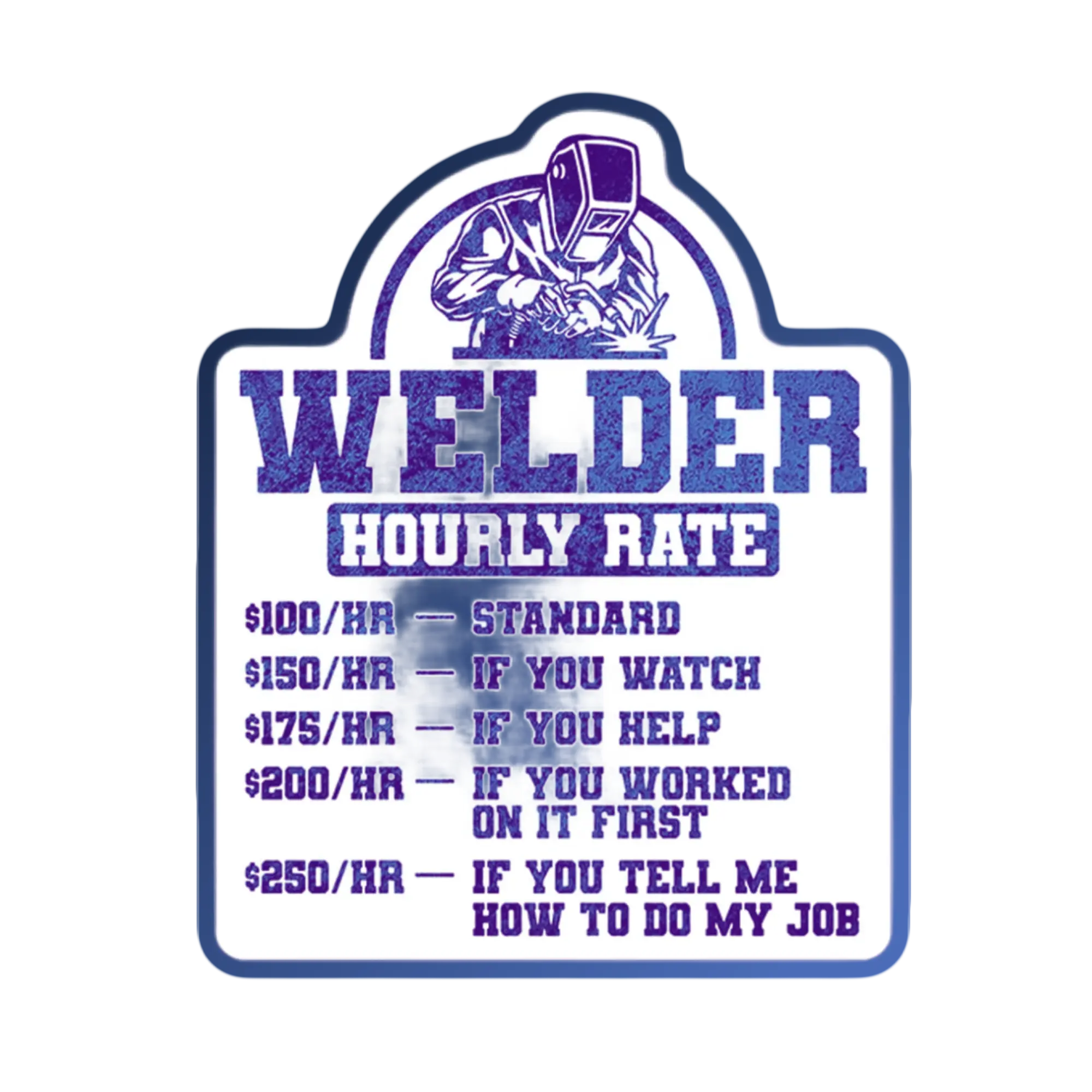 Welder Hourly Rate Sticker Welder Hourly Rate Sticker