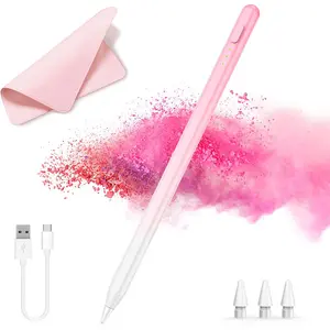 Stylus Pen for iPad,14Mins  Charge for  Pencil,Palm Rejection,Tilt Sensitivity, Pen for iPad11/10/9/8/7/6, Pro 12.9"/11"/13" M4, Mini 6/5, Air 5/4/3/11"-13" M2/M3 with Polishing Cloth