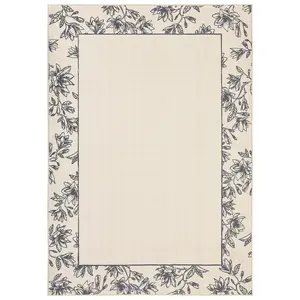 Washable Foldable Printed Rug, Modern Linen Border, Suits Many Domestic Spaces