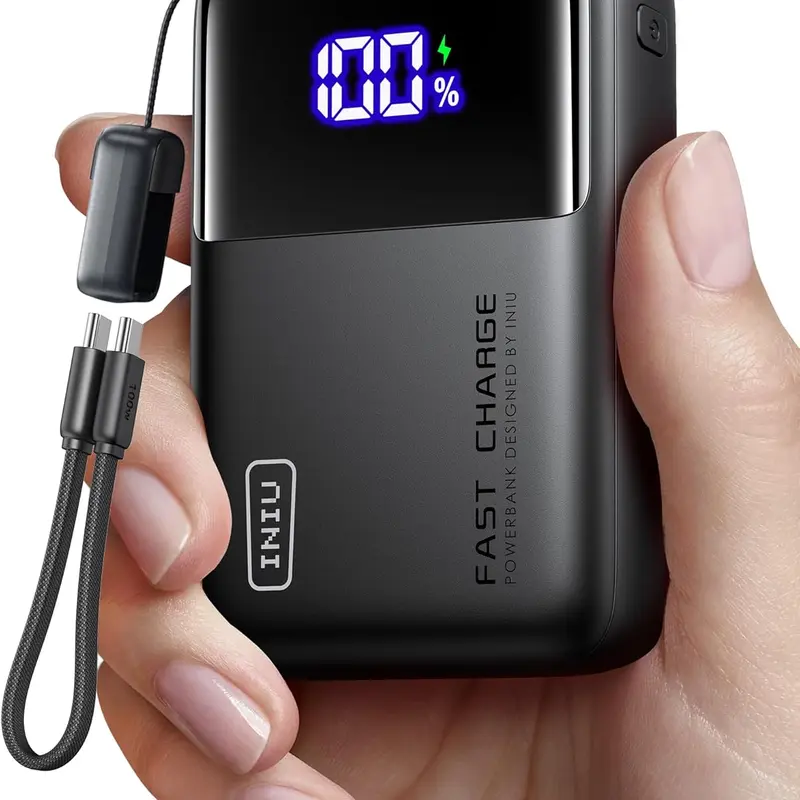 INIU P62 Tiny 10001–20000mAh 65W Max Ultra Fast Power Bank - 2026 Compact USB-C Rechargeable External Charger with 3 Outputs, PD QC Fast Charging for Mobile Devices, Smartphone, Laptop