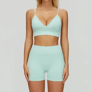 2/3PCS Seamless Yoga Set Gym Workout Suits Athletic Wear Women Legging Fitness Bra Crop Top Long Sleeve Sports Suits Sportswear