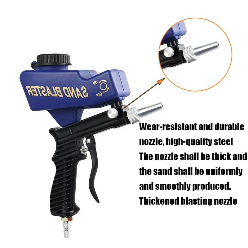 Portable gravity-fed sandblasting gun pneumatic sandblasting kit rust-proof sandblaster small sandblasting machine