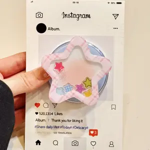 Korea Cartoon Cute Quicksand Shake Star Griptok For iPhone Griptok Grip Tok Universal Accessories Phone Holder  Stand ﻿