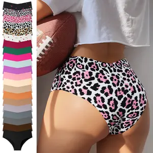 HOTCOM Women's 4/5/6/7/8/9/10/12/13/15/21Pcs Solid Color Seamless Panty Breathable Comfortable Knicker Collection for Daily Wear All Seasons Soft Comfy triangle Brief Ice Silk Low Waist Underwear