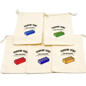 Brick Theme Party Drawstring Bag, Vintage Industrial Canvas Gift Bag, Holiday Storage Bag, Perfect for Festive Occasions
