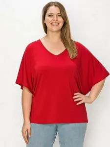 Plus Size Women's Dolman V Neck top