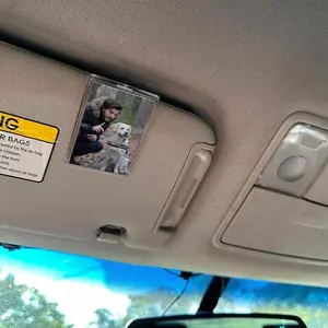 DIY Personalized Photo Car Sun Visor Clip & Decoration - High-Transparency Acrylic, Magnetic Display Frame, Unique Men's Gift for Vehicles Backseat Hanging Organizer Backseat Storage Bag Car Storage Organizers
