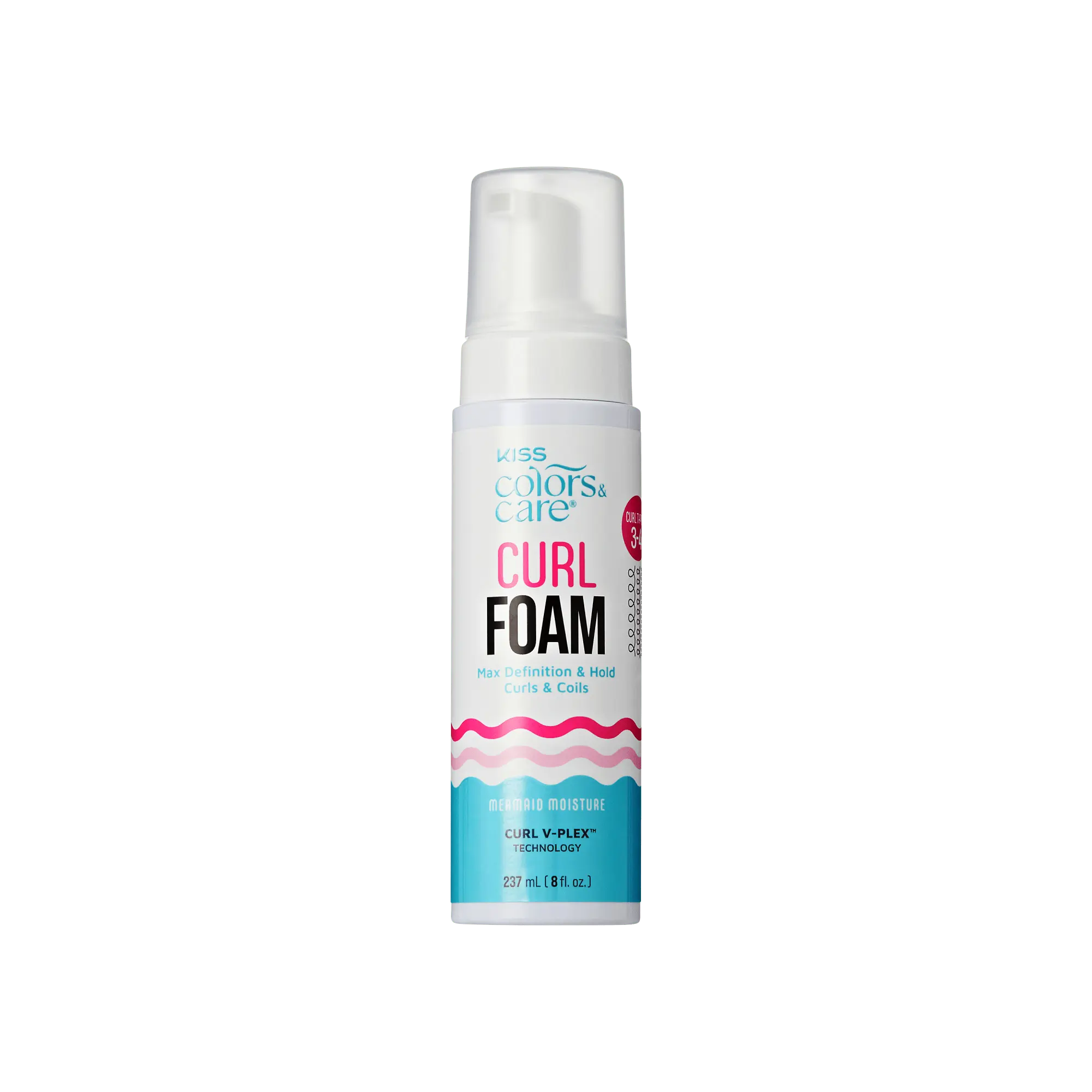 Kiss Colors & Care Curl Foam Hair Mousse, Max Definition & Hold - 8 fl oz Kiss Colors & Care Curl Foam Hair Mousse, Max Definition & Hold - 8 fl oz
