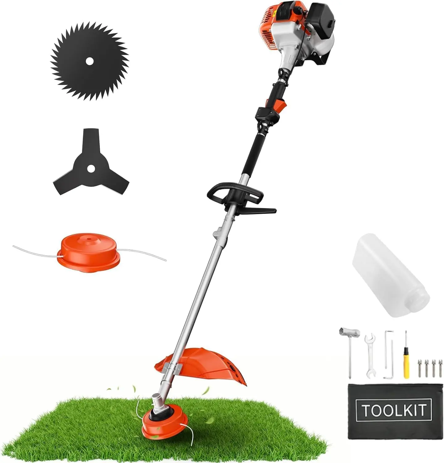 36cc Gas Powered Hedge Trimmer, Weed Wacker & String Trimmer, 2-Stroke Gas Weed Eater with Brush Cutter for Lawn, Yard, Garden & Landscaping