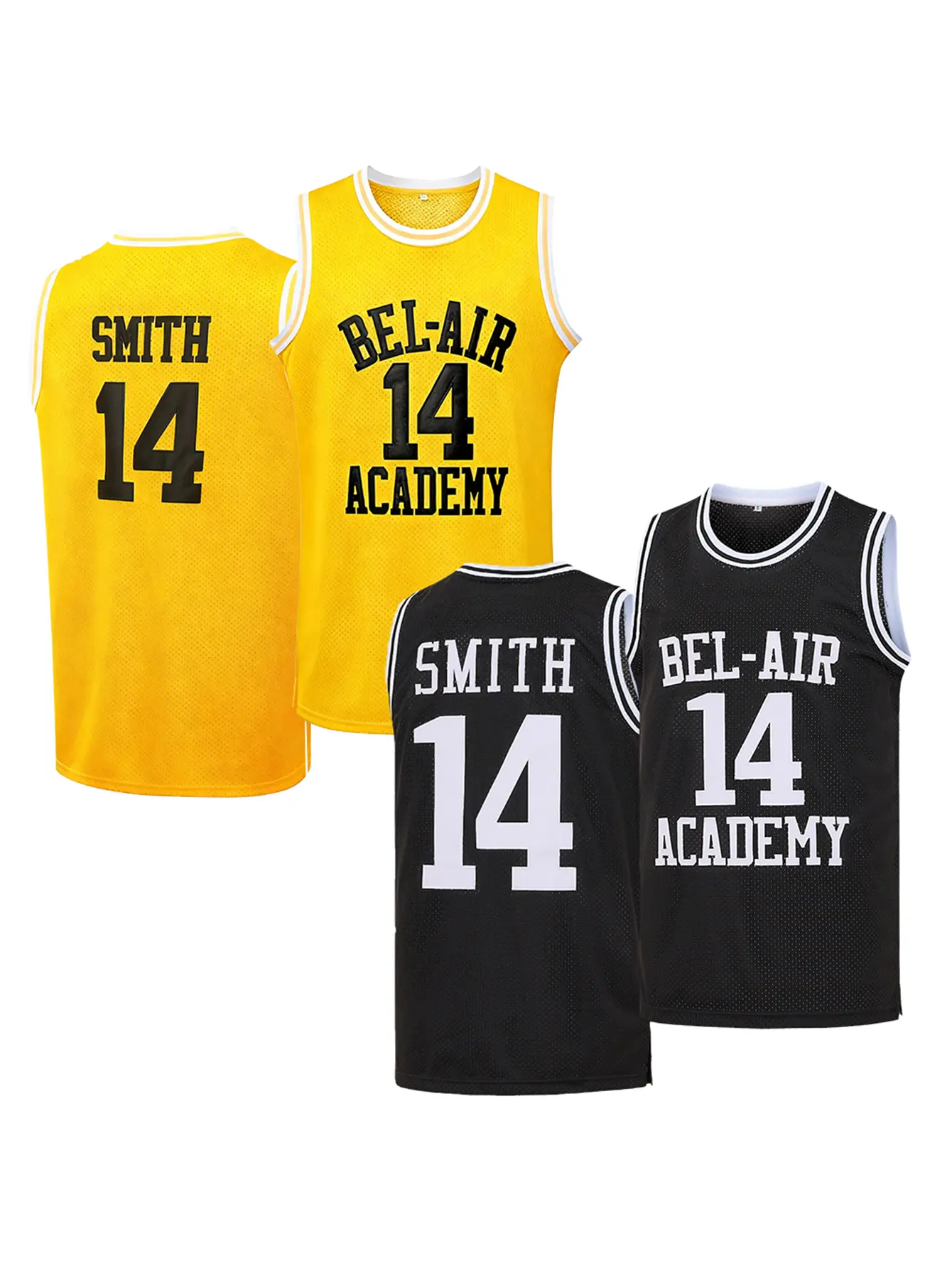 Men's #14 90s Friends movie The Fresh Prince of Bel Air Academy WillSmith Basketball Jersey,Letter embroidered Streetwear Vest