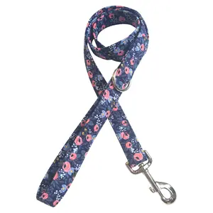 Navy & Pink Floral Leash