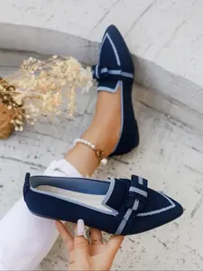 Women's Bow Decorated Ballet Flats, Casual Comfortable Flat Shoes for Daily Wear, Lightweight Breathable Shoes for Women & Girls, Bowknot Design Flats