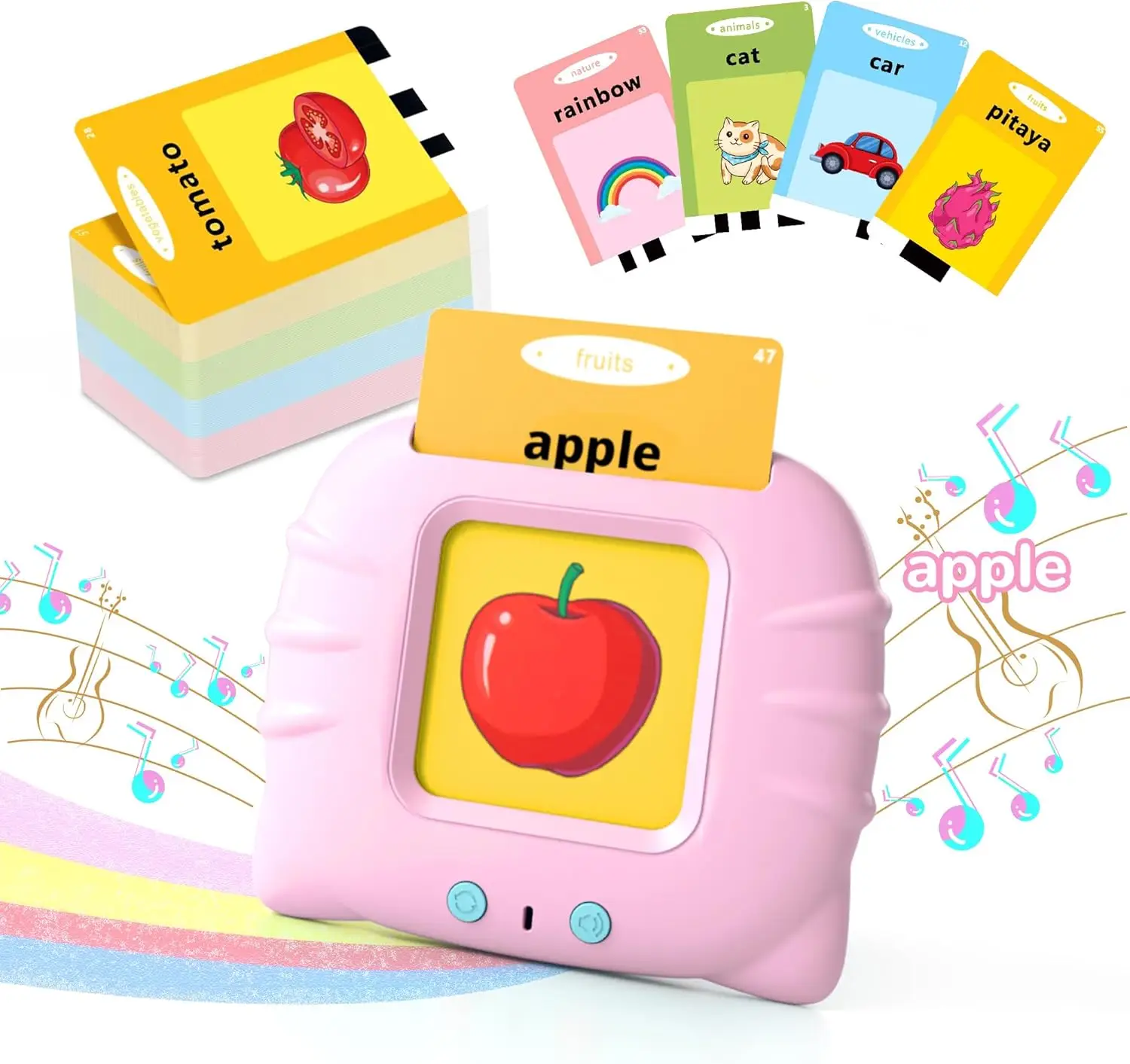 Spanish English Bilingual Flashcards,Toddler Toys Talking Flash Cards for 2 3 4 5 6 Year Old Boys and Girls, Autism Sensory Toys for Autistic Children
