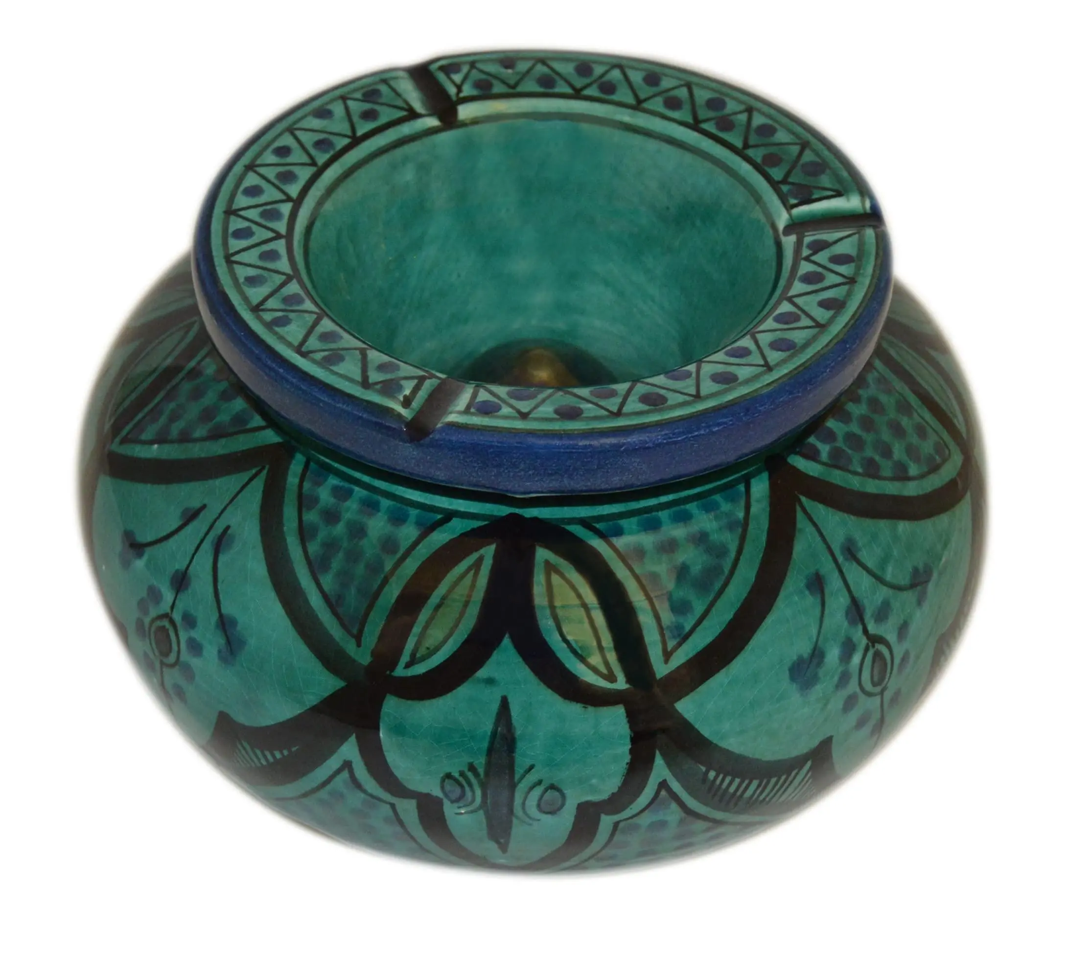 Moroccan Handmade Ceramic Ashtrays Smokeless Cigar Exquisite design with Vivid Colors Large