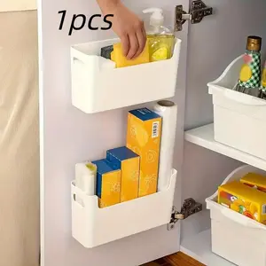 Wall Mounted Storage Box, Organized Box, No Drill Cabinet Organizer, Door Fridge Bag Holder, Home Organization Essentials, Kitchen Organizers, Space-Saving Design, for Kitchen, Durable Material, Kitchen Organization Products