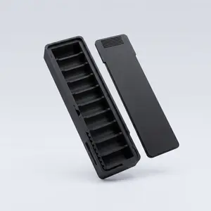 Portable 10-Slot Storage Case for Small Vials with Sliding Lid and Locking Mechanism (2ml / 3ml)