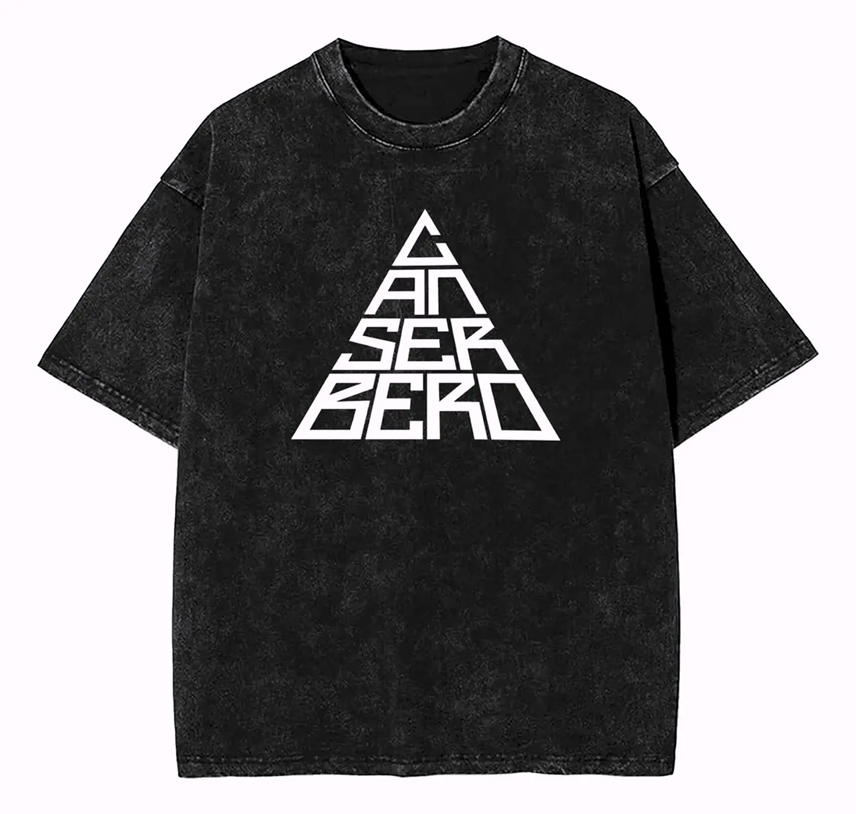 Canserbero Logo Mineral Wash Graphic T-Shirt Heavyweight Cotton Casual Vintage Washed Tee Trendy Tops Unique Trendy Gift