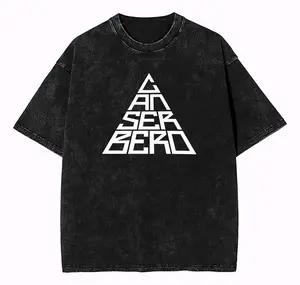 Canserbero Logo Mineral Wash Graphic T-Shirt Heavyweight Cotton Casual Vintage Washed Tee Trendy Tops Unique Trendy Gift