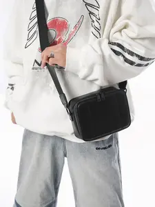 Men's Punk Style Magnetic Closure Camera Bag, High-Quality Small Square Shoulder Crossbody Bag, Wide Strap, All Seasons, Casual Shoulder Bag, Stylish Crossbody Bags, Trendy Shoulder Bag