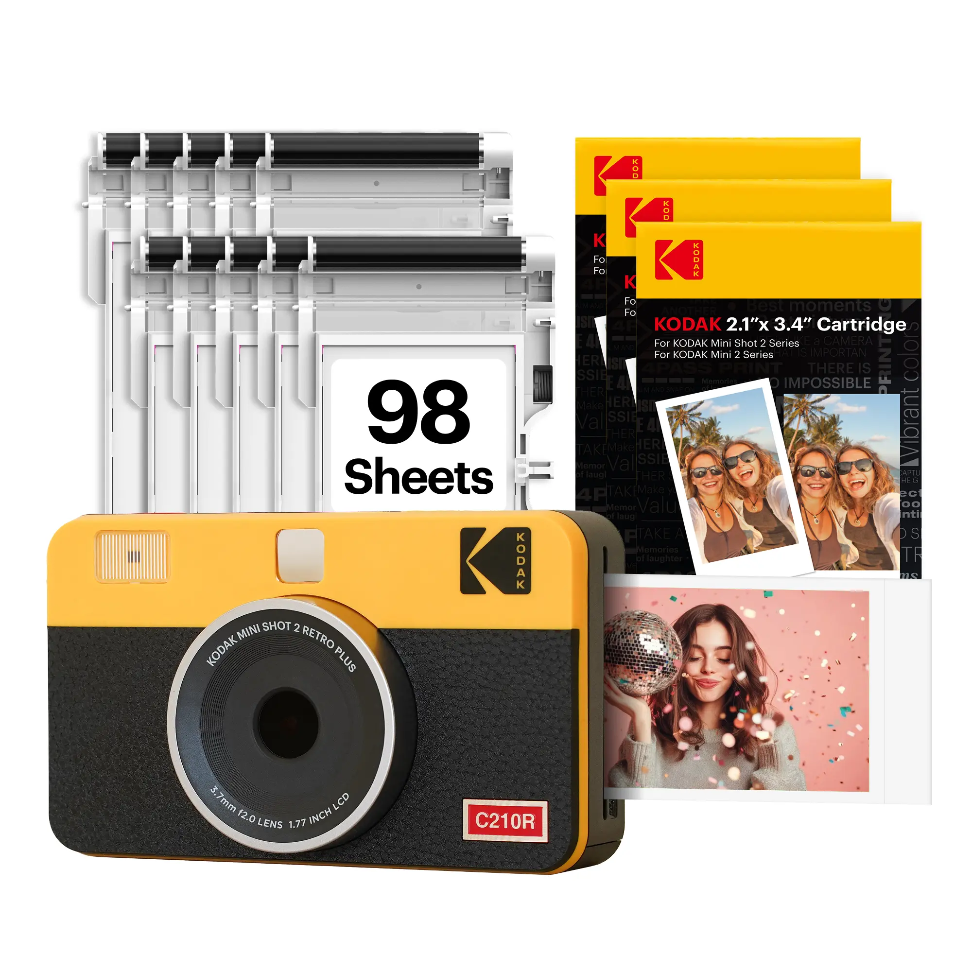 [LIVE] KODAK Mini Shot 2 Retro Camera + 98 Prints Bundle