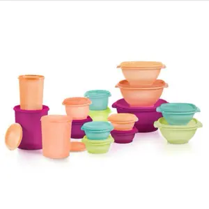 Tupperware Servalier Heritage Collection 32-Pc Set Food Storage Containers with Airtight Lids & Stackable Design for Easy Kitchen Organization